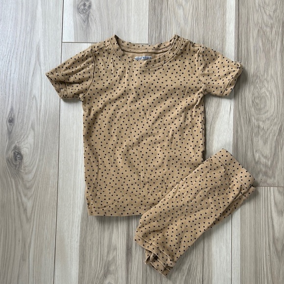 Kids Tan Polka Dot Pajama Set - Picture 1 of 2